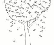 Coloriage Arbre d'automne r&eacute;aliste
