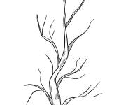 Coloriage et dessins gratuit Arbre d'hiver tout facile à imprimer