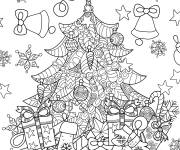 Coloriage Arbre de Noel &agrave; motif