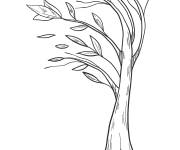 Coloriage Arbre sous le vent