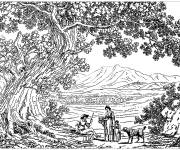 Coloriage Gros arbre de l'Italie