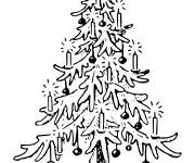 Coloriage Sapin de Noel en contour