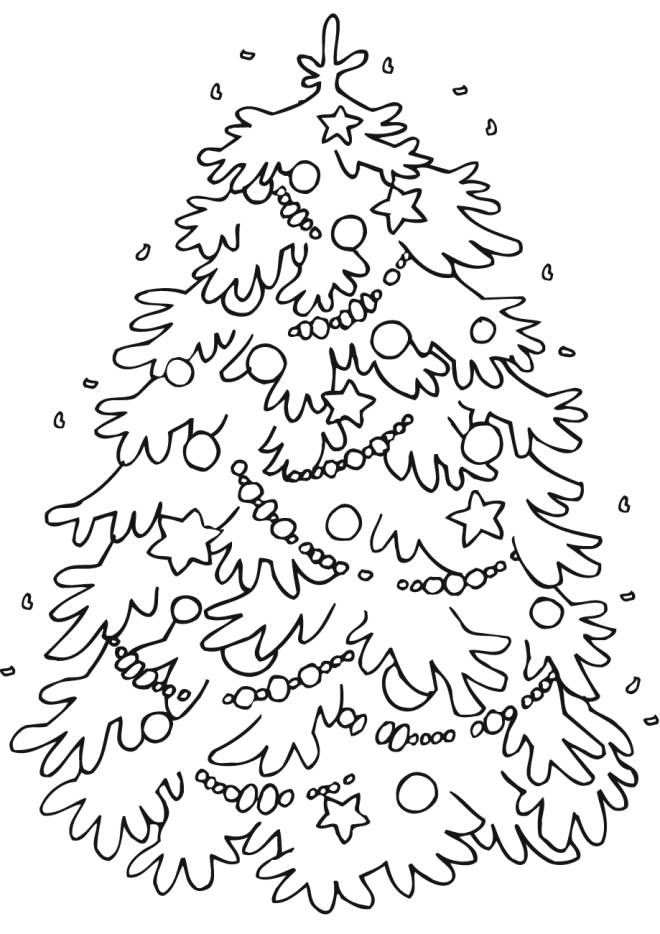 Coloriage et dessins gratuits Sapin d&eacute;cor&eacute; à imprimer