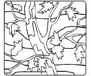 Coloriage Arbre avec des Feuilles