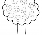 Coloriage Arbre avec Fleurs