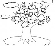 Coloriage Arbre dans les nuages
