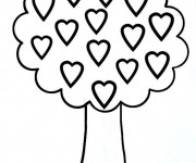 Coloriage Arbre en coeur