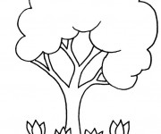 Coloriage Arbre et Roses