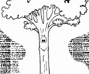 Coloriage Arbre qui sourit