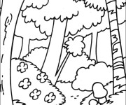 Coloriage Arbres de La Forêt dessin animé