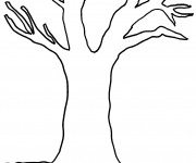 Coloriage Arbres nu en noir et blanc