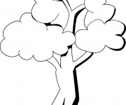 Coloriage Arbres vecteur en noir