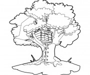 Coloriage Maison Arbre