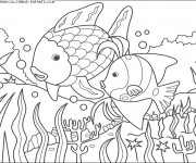 Coloriage et dessins gratuit Les Poissons à découper à imprimer