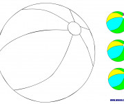 Coloriage et dessins gratuit Ballon de Plage en couleur à imprimer