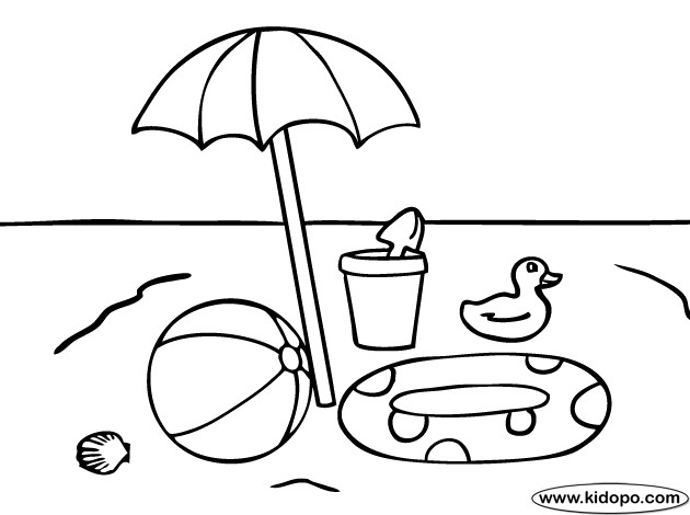 Coloriage Ballon Et Jouets De Plage Dessin Gratuit à Imprimer