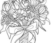 Coloriage Belles fleurs en bouquet