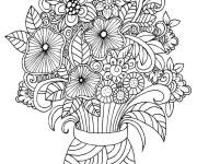 Coloriage et dessins gratuit Bouquet de fleurs anti-stress à imprimer