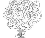 Coloriage Bouquet de fleurs de roses
