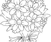 Coloriage Bouquet de fleurs différentes