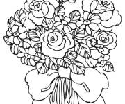 Coloriage Bouquet de fleurs en noir et blanc
