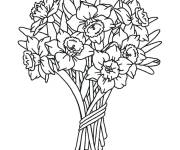 Coloriage et dessins gratuit Bouquet de fleurs jonquille à imprimer