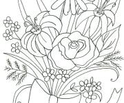 Coloriage Bouquet de fleurs marguerites