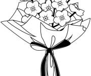Coloriage Bouquet de fleurs marguerites facile