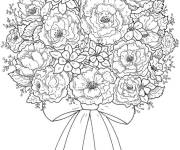 Coloriage Bouquet de fleurs pour f&ecirc;te de mariage