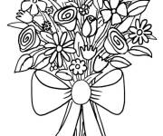 Coloriage Bouquet de fleurs pour f&ecirc;te des p&egrave;res