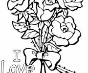 Coloriage Bouquet de fleurs pour f&ecirc;ter l'amour