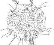 Coloriage Bouquet de fleurs pour le mariage