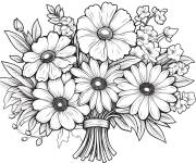 Coloriage Bouquet de fleurs pour les vacances