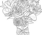 Coloriage Bouquet de fleurs pour r&eacute;aliste