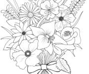 Coloriage Bouquet De Fleurs tournesols en ligne