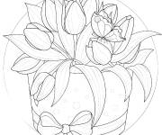Coloriage Bouquet De Fleurs tulipes