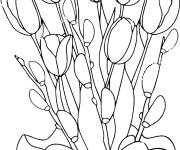 Coloriage Bouquet De Fleurs tulipes facile