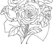 Coloriage Bouquet de roses facile