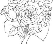 Coloriage Bouquet de roses facile