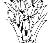 Coloriage Bouquet de tulipes &agrave; colorier