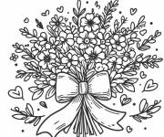 Coloriage Bouquets de fleurs pour les amoureux