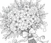 Coloriage Des belles fleurs dans un bouquet en ligne