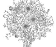 Coloriage Des diff&eacute;rentes fleurs dans un bouquet