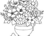 Coloriage Des différentes fleurs en vase