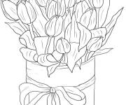 Coloriage Des tulipes bien organis&eacute;s en bouquet