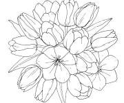 Coloriage Des tulipes dans un bouquet unique