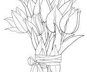 Coloriage Dessin Bouquet de tulipes