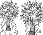 Coloriage Deux bouquets de fleurs difficiles