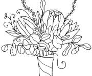 Coloriage Fleurs de printemps dans un bouquet