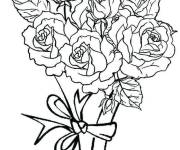 Coloriage Roses en bouquet